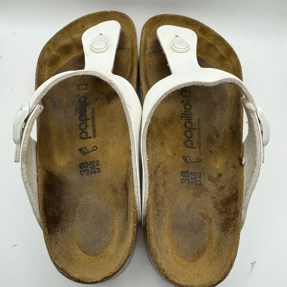 Papillio by Birkenstock Gizeh White Platform Sandals Womens EU 38 L7 M5